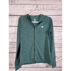 Rabbit Running Zip Hoodie Women's Large Teal Lightweight Performance Jacket